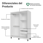 Clóset Soltero 119 cm 2 Puertas Corredizas Blanco Luke Madesa