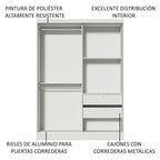 Clóset Infantil 119 cm 2 Puertas Corredizas Blanco Nick Madesa