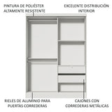 Clóset Infantil Nick 2 Puertas Corredizas Blanco
