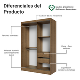 Clóset Soltero 2 Puertas Corredizas Luke