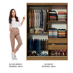 Clóset Infantil 119 cm 2 Puertas Corredizas Con 2 Espejos Marrón Nick Madesa