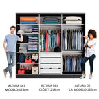 Clóset Matrimonial 231 cm 3 Puertas Corredizas Con 2 Espejos 100% MDF Negro/Blanco Royale Madesa