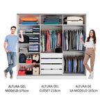 Clóset Matrimonial 231 cm 3 Puertas Corredizas 100% MDF Blanco/Marrón Royale Madesa