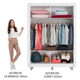 Clóset Soltero Denver 2 Puertas Corredizas con Patas Blanco