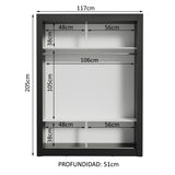 Clóset Soltero Denver 2 Puertas Corredizas Negro