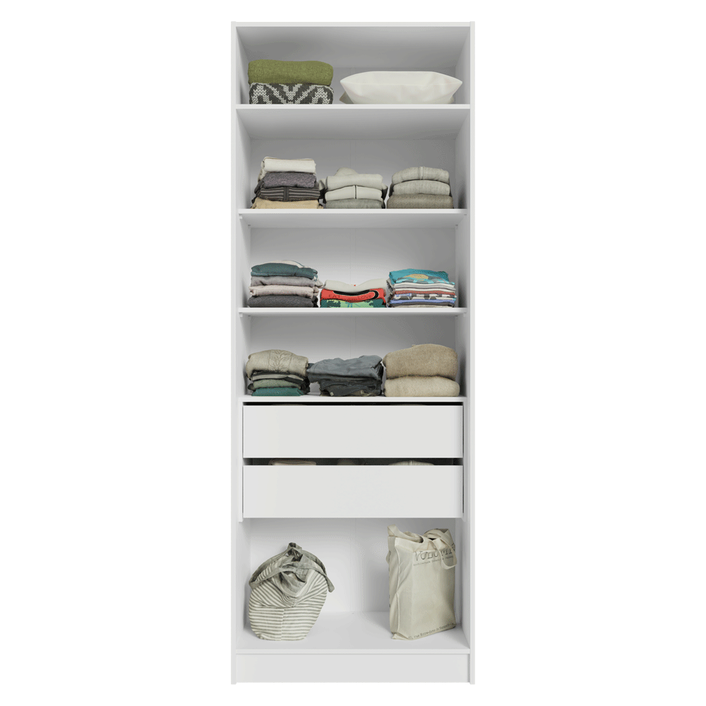 Clóset Modular 80 cm 2 Puertas 2 Cajones Blanco Neo Madesa
