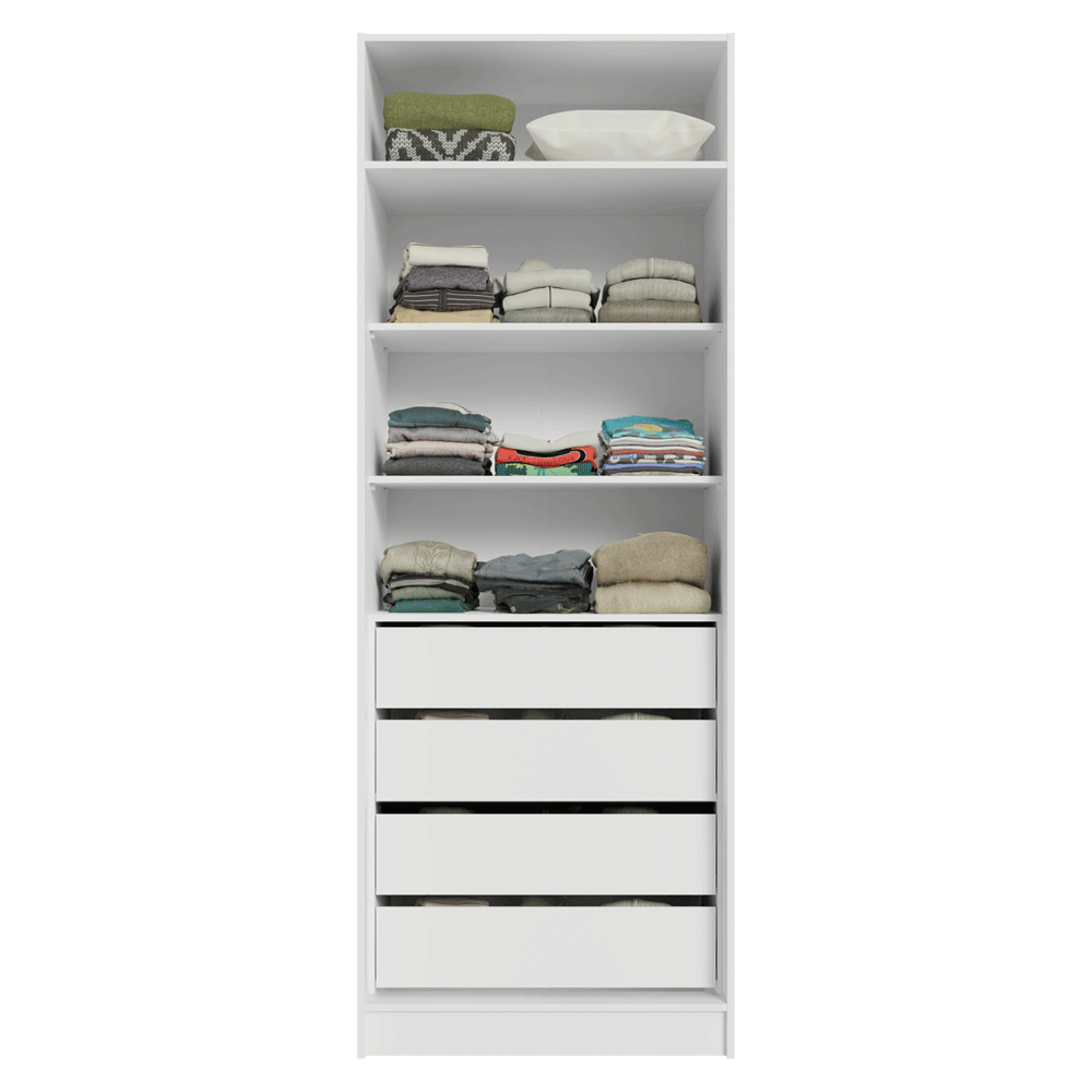 Clóset Modular 80 cm 2 Puertas 4 Cajones Blanco Neo Madesa