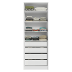 Clóset Modular 80 cm 2 Puertas 4 Cajones Blanco Neo Madesa