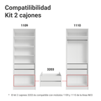 Kit 2 Cajones para Clóset Blanco Neo Madesa