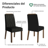 Combo 2 Sillas de Comedor 4256 con Detalle Amaderado Marrón/Oxford Madesa