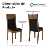 Kit 6 Sillas de Comedor Marrón/Negro 4280