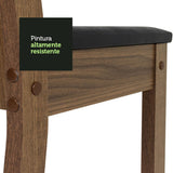 Juego de 6 Sillas para Comedor 4290 Marrón/Crema/Negro