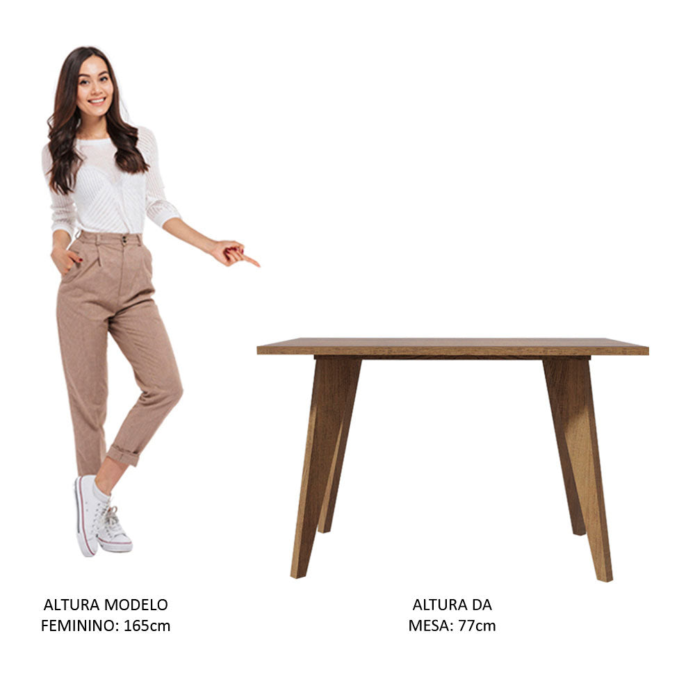 Escritorio Rectangular con Encimera de Madera 5319 Marrón