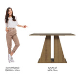 Mesa de Comedor Rectangular con Encimera de Madera 5383 Marrón