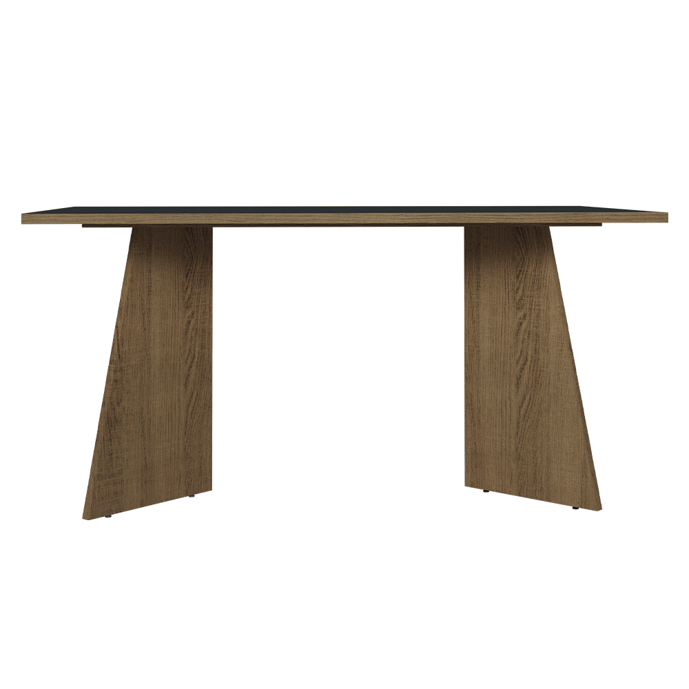 Mesa Rectangular Encimera de Madera 5389 Marrón/Negro