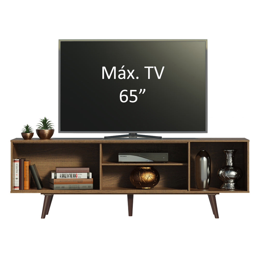 Mueble para TV Madesa Dubai hasta 65" com Patas Marrón/Blanco