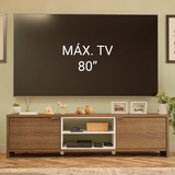 Mueble para TV hasta 80 Pulgadas 180 cm 2 Puertas Linz Marrón/Blanco
