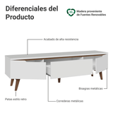 Mueble para TV Hasta 80 Pulgadas Blanco Reims