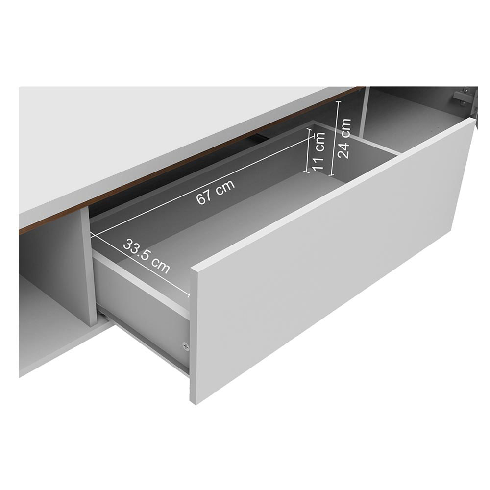 Mueble para TV hasta 80 Pulgadas 180 cm 2 Puertas 1 Cajón Doha Blanco/Marrón