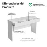 Tocador con 3 Cajones (Sin Panel) Blanco Carly