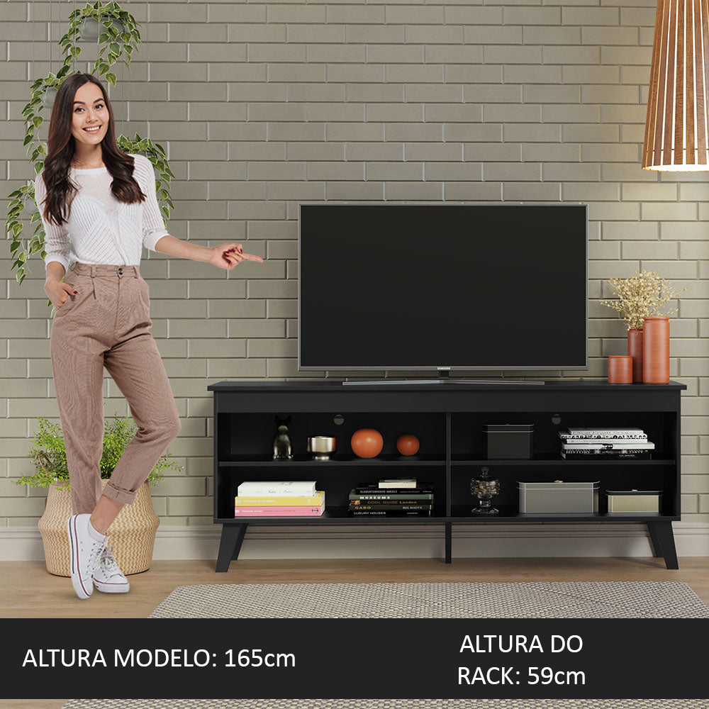 Mueble para TV hasta 65" con Patas Negro Turim Madesa