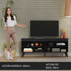 Mueble para TV hasta 65 Pulgadas 150 cm Negro Turim Madesa
