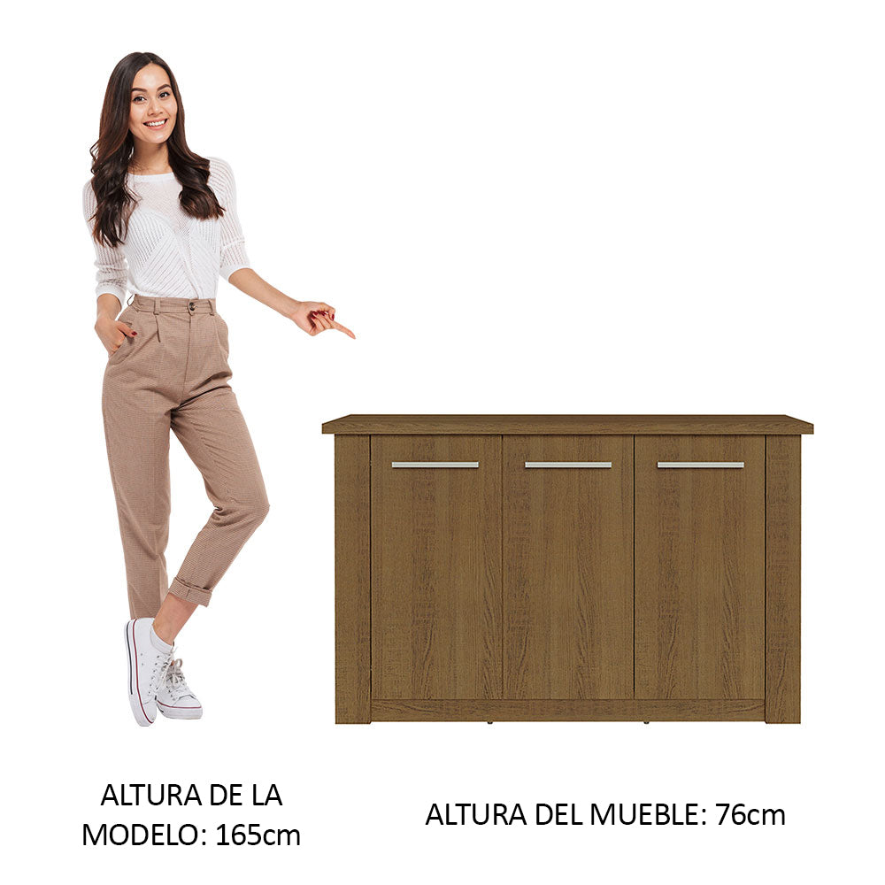 Credenza Bufetera 3 Puertas Marrón