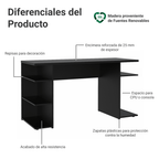 Escritorio Gamer 136 cm Negro Madesa