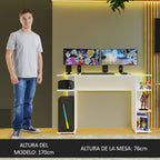 Escritorio Gamer 120 cm Blanco Madesa