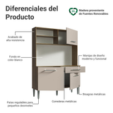 Cocina Compacta 120cm Marron/Crema Life