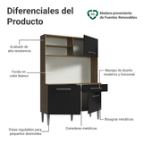 Cocina Compacta 120cm Marron/Negro Life