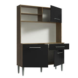 Cocina Compacta 120cm Marron/Negro Life