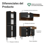 Cocina Compacta 229cm Marrón/Negro Emilly Top