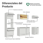 Cocina Compacta 240 cm con Mueble para Horno Blanco Topázio Madesa