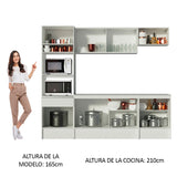 Cocina Integral 240cm Blanco Diamante