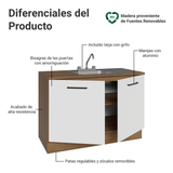 Gabinete Bajo para Fregadero con Accesorios de Cocina 120 x 60 cm 2 Puertas (Con Encimera) Agata Marrón/Blanco