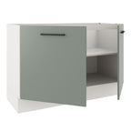 Gabinete Bajo 120 cm 2 Puertas Sin Encimera Blanco/Gris Agata Madesa