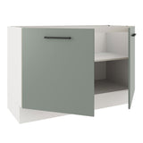 Mueble de Cocina para Fregadero 120 x 60 cm 2 Puertas (Sin Encimera) Agata Blanco/Gris
