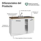 Mueble de Cocina con Fregadero 120 cm 2 Puertas Blanco/Marrón Agata