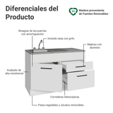 Gabinete Bajo para Fregadero con Accesorios de Cocina 120 x 60 cm 1 Puerta 2 Cajones (Con Encimera) Agata Blanco