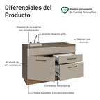 Gabinete Bajo para Fregadero con Accesorios de Cocina 120 cm 1 Puerta 2 Cajones Marrón/Crema Agata Madesa