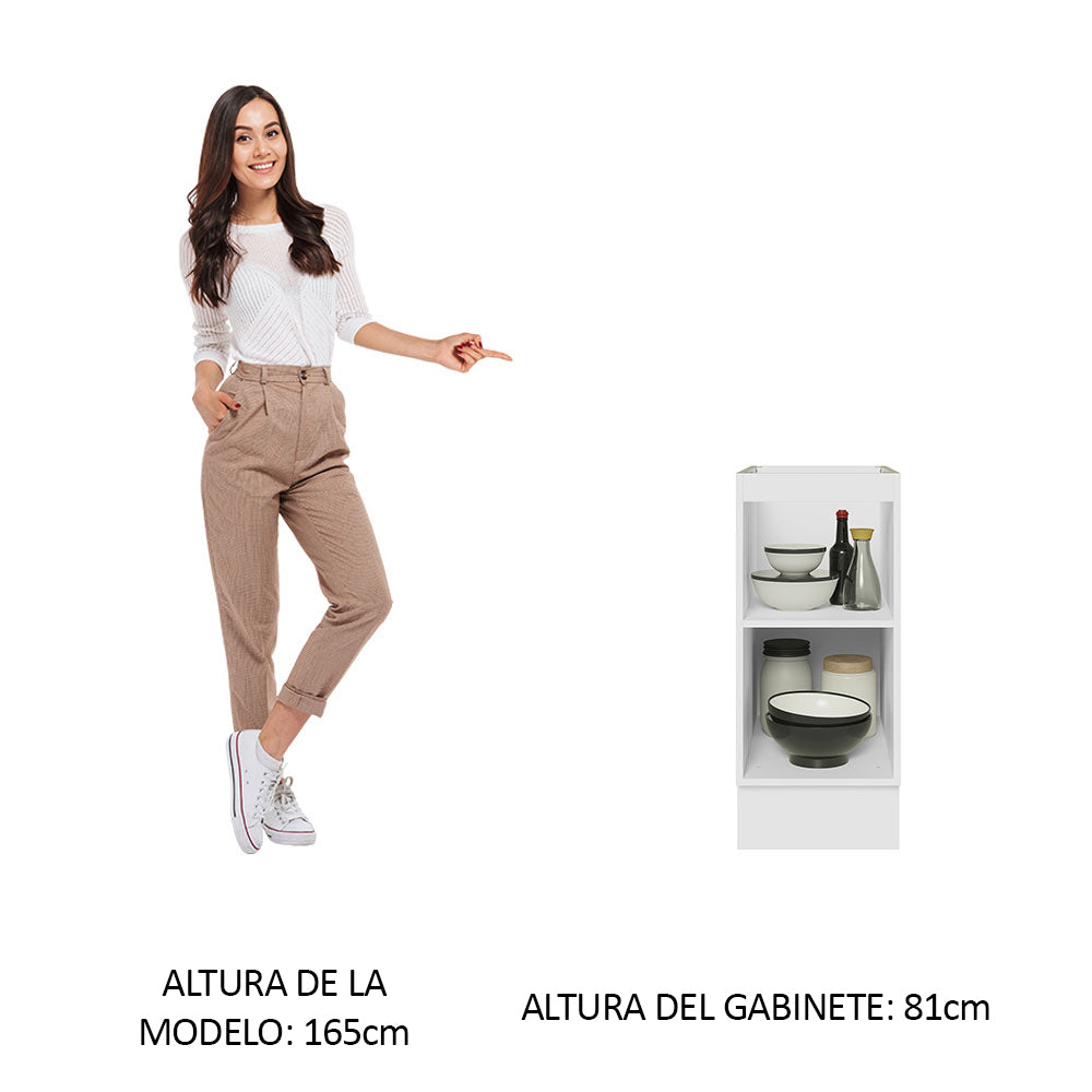 Gabinete Bajo 35 cm 1 Puerta Sin Encimera Blanco Stella Madesa