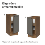 Gabinete Bajo de Cocina 35 x 60 cm 1 Puerta (Sin encimera) Marrón/Gris Vik Madesa