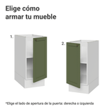 Gabinete Bajo de Cocina 35 x 60 cm 1 Puerta (Sin encimera) Blanco/verde Vik Madesa