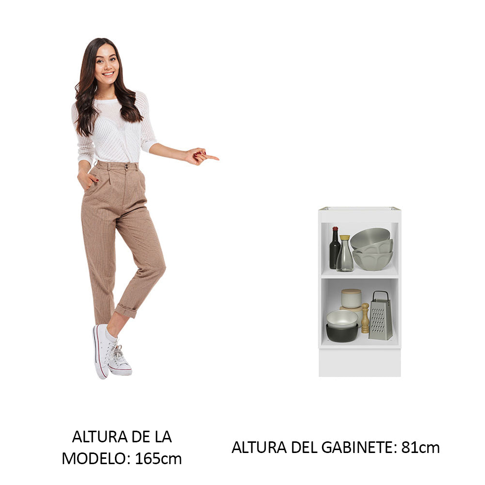 Gabinete Bajo 40 cm 1 Puerta Sin Encimera Blanco Stella Madesa