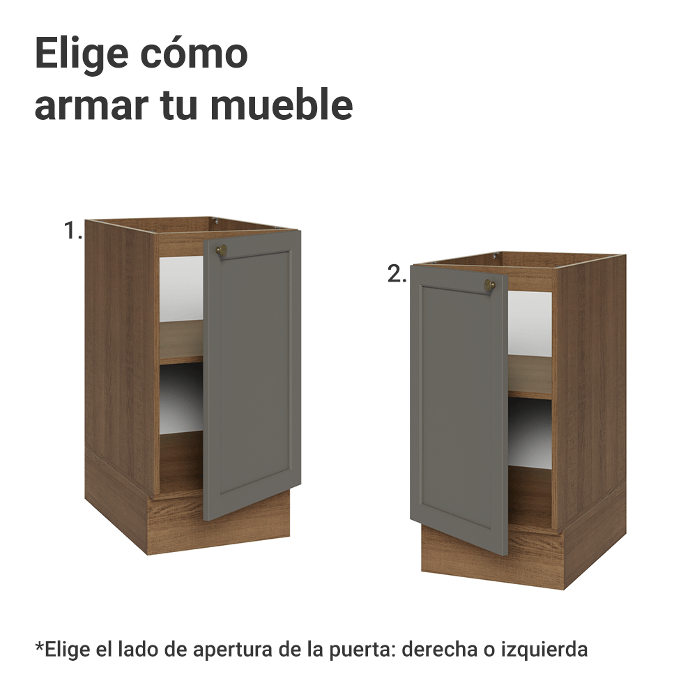 Gabinete Bajo de Cocina 40 x 60 cm 1 Puerta (Sin encimera) Marrón/Gris Vik Madesa