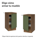 Gabinete Bajo de Cocina 40 x 60 cm 1 Puerta (Con Encimera) Marrón/Verde Vik Madesa