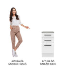 Gabinete Bajo 40 cm 3 Cajones Blanco Agata Madesa