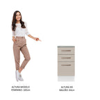 Gabinete Bajo 40 cm 3 Cajones Blanco/Crema Agata Madesa