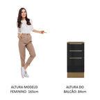 Gabinete Bajo 40 cm 3 Cajones Marrón/Negro Lux Madesa